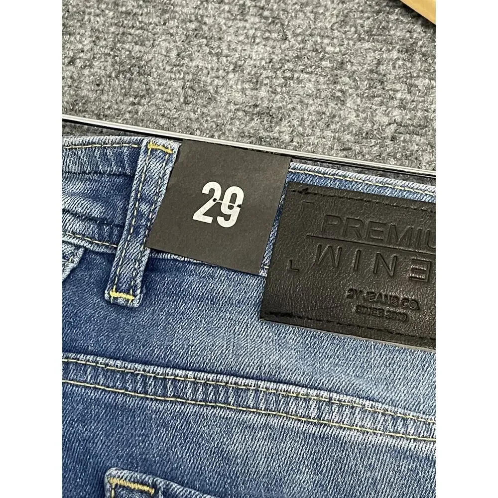 2Y Premium Jeans Mens 29x30 Atari Embroidery Joystick Ripped Destroyed N289